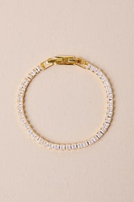 Perfectly Upscale Gold Rhinestone Tennis Bracelet 1