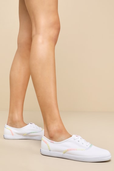 Keds Champions White Whipstitch Sneakers Lace-Up Sneakers Lulus
