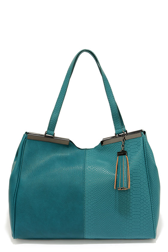 teal handbag