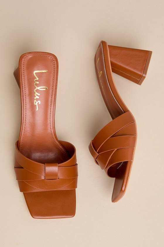 Shop Lulus Maxence Tan Strappy High Heel Slide Sandals