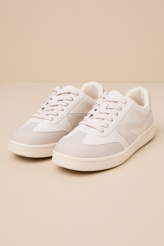 Shop Dolce Vita Voyage Dune Ivory Color Block Lace-up Sneakers