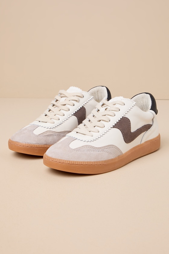 Dolce Vita Notice - White Color Block Sneakers - Lace-Up Sneakers - Lulus