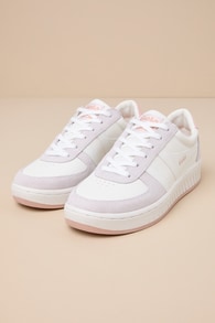 Grandslam '88 White and Pearl Pink Lace-Up Sneakers