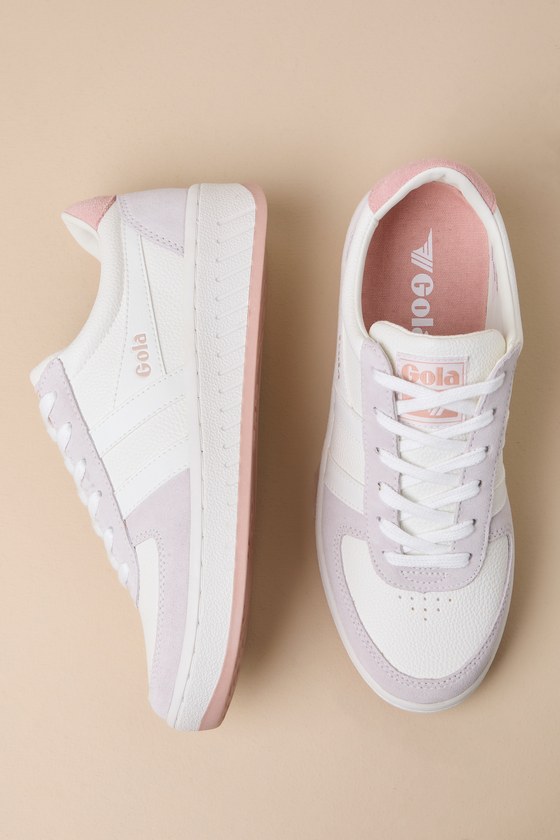Shop Gola Grandslam '88 White And Pearl Pink Lace-up Sneakers