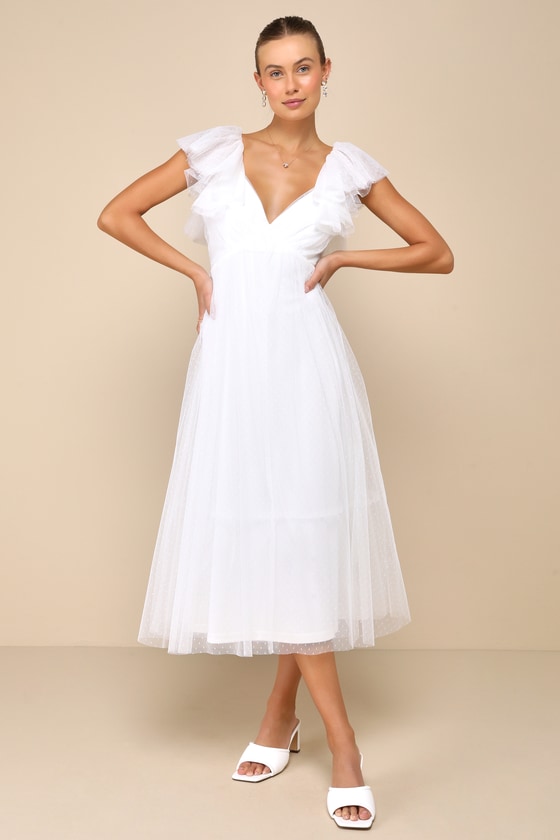 knee length dresses for ladies Women's Lifetime of Love Dress, White