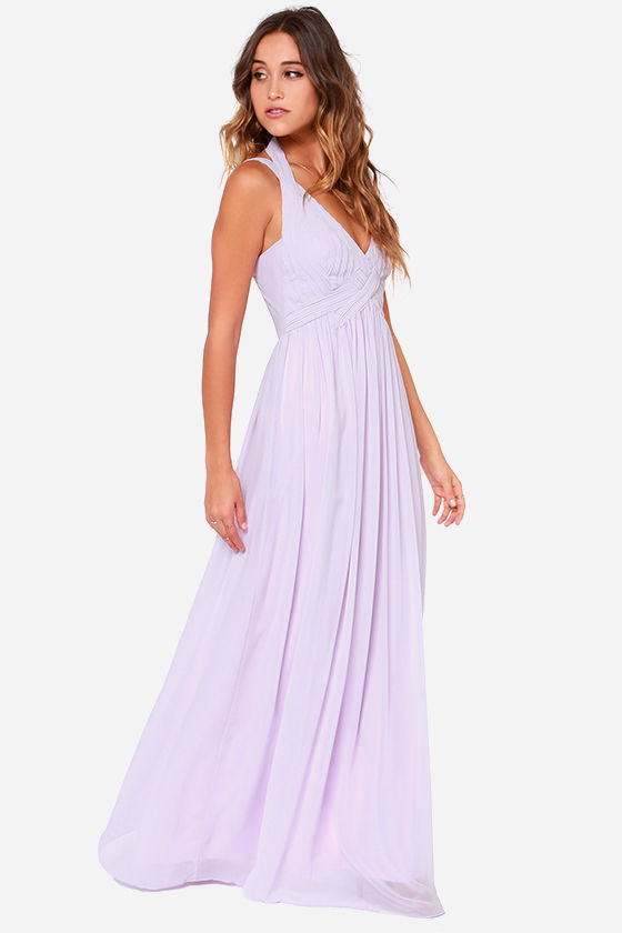 Maxi Dress - Backless Dress - Lavender Dress - $88.00