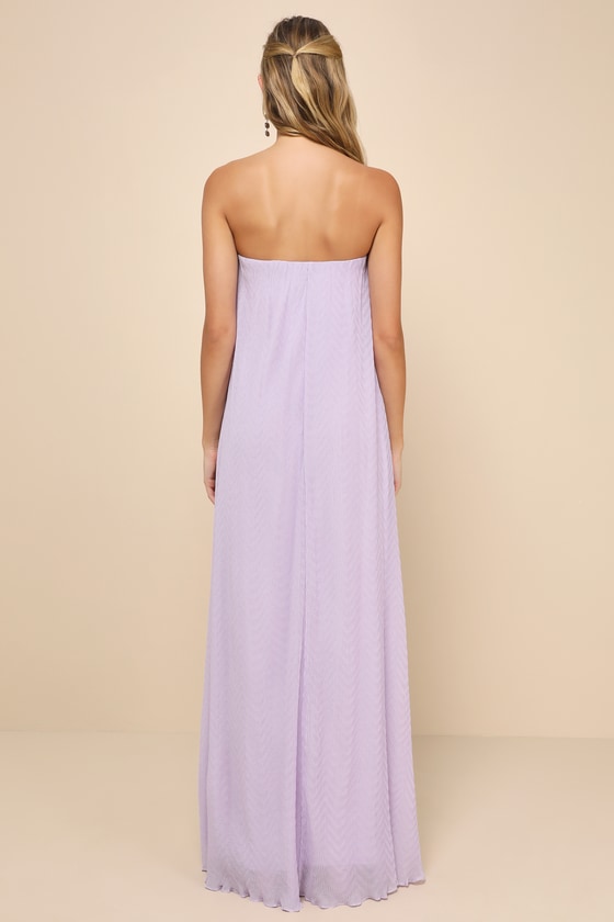 Perfect Always Lavender Textured Strapless Swing Maxi Dress 5