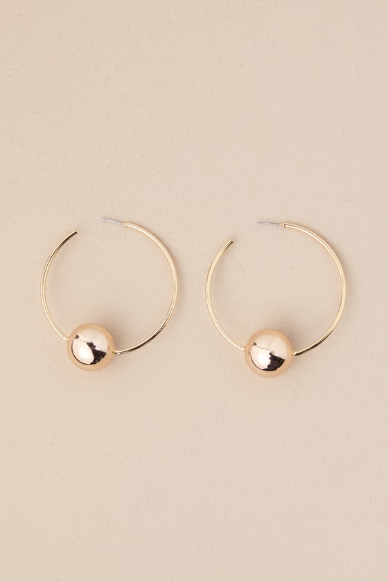 Shop Serefina Ultimate Stunner 14kt Gold Ball Hoop Earrings