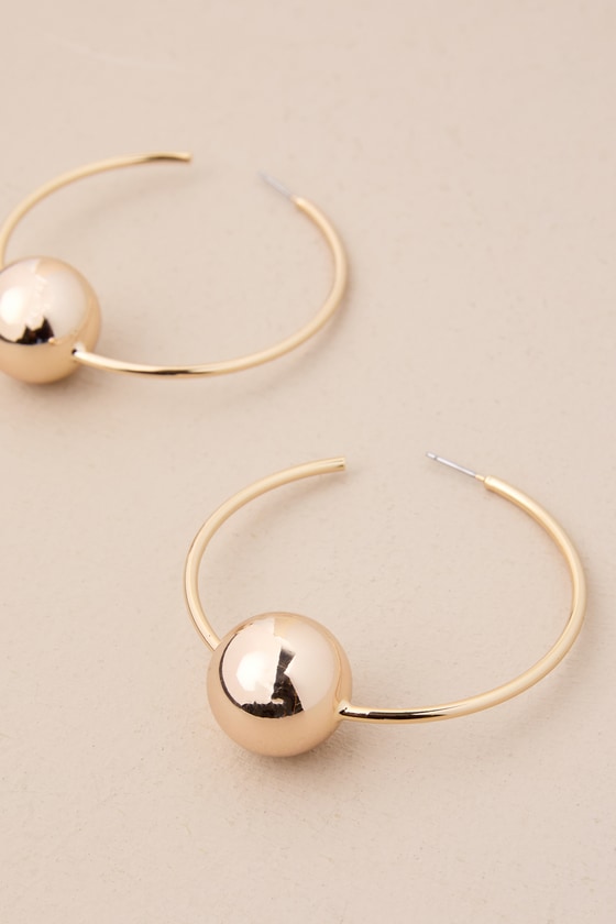 Shop Serefina Ultimate Stunner 14kt Gold Ball Hoop Earrings