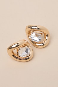 Radiant Luxury Gold Rhinestone Statement Earrings