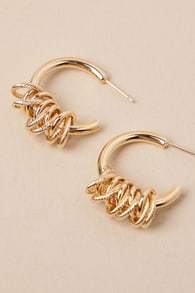 Layered Luxury Gold Multi-Hoop Earrings