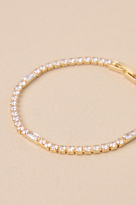 Dainty Decadence Gold Rhinestone Tennis Bracelet 3