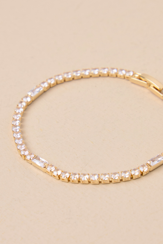 Dainty Decadence Gold Rhinestone Tennis Bracelet 3