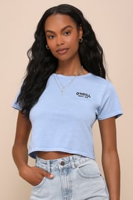 Talitha Light Blue Cropped Graphic Tee