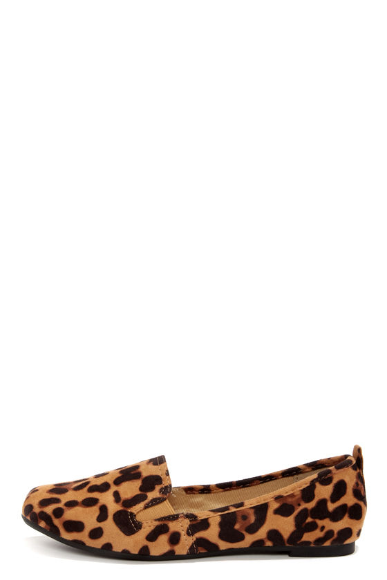Cute Leopard Shoes - Loafer Flats 