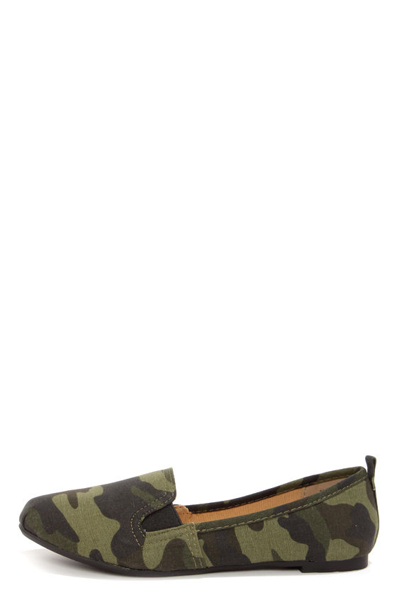 Cute Camo Shoes - Loafer Flats - Camo 