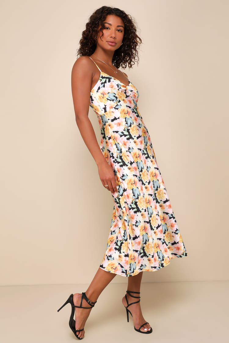floral slip midi dress Babys Breath Midi Slip Dress by For Love & Lemons