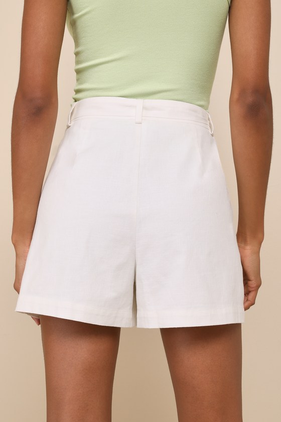 Shop Lulus Effortless Dressing Ivory Paperbag Shorts
