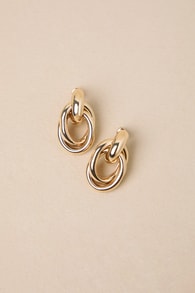 Luxe Desire Gold Interlocking Hoop Earrings