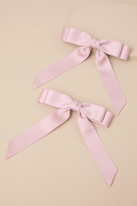 Graceful Presence Pink Bow Hair Clip Set