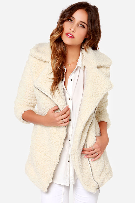 Cute Cream Coat - Shearling Coat - Oversized Coat - Sherpa Coat - $111. ...