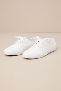 Champion Cream Crochet Lace-Up Sneakers