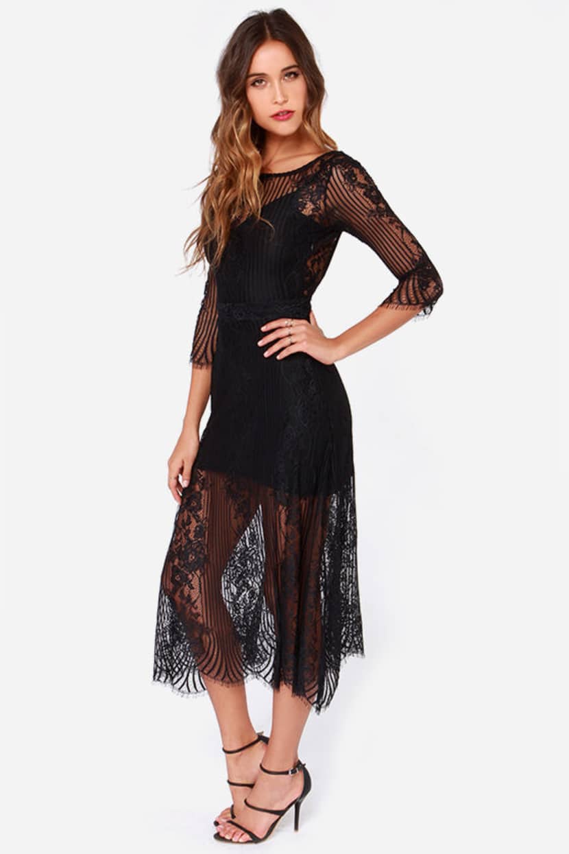 for love and lemons black lace dress luau mini dress main image 1