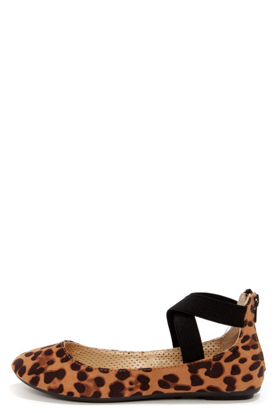 leopard flats with strap