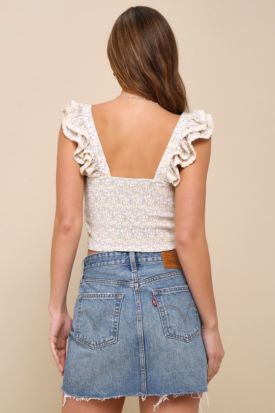 Recrafted Icon Medium Wash Exposed Seam Denim Mini Skirt 3