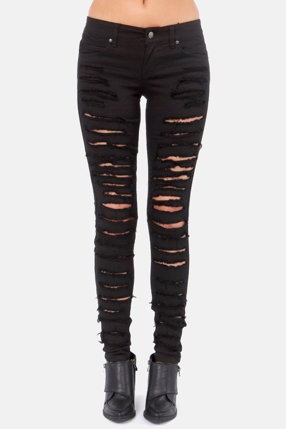 Tripp NYC Black Cat Fight Jeans - Black Jeans - Skinny Jeans - $79.00