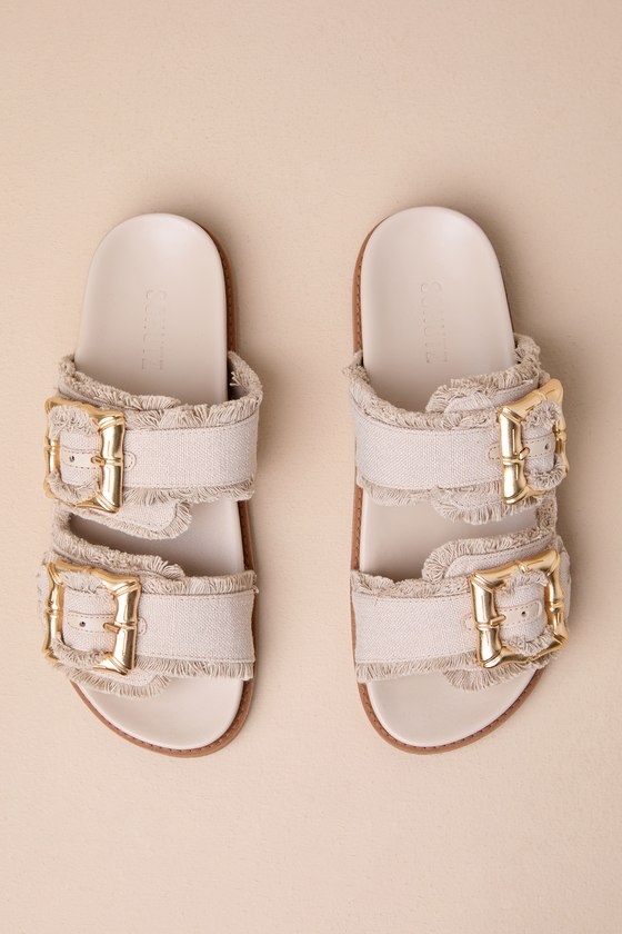 Schutz Enola Sporty Womens Slip On Open Toe Slide Sandals In Taupe