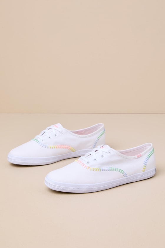 Shop Keds Champion White Canvas Whipstitch Lace-up Sneakers
