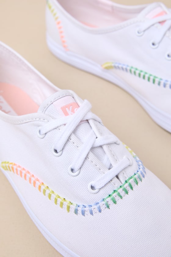Shop Keds Champion White Canvas Whipstitch Lace-up Sneakers