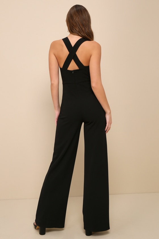 Glamorous Dedication Black Sleeveless Wide-Length Jumpsuit 3