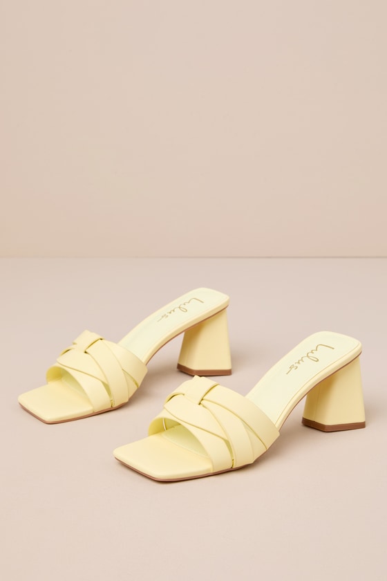 Maxence Butter Yellow Strappy High Heel Slide Sandals 2