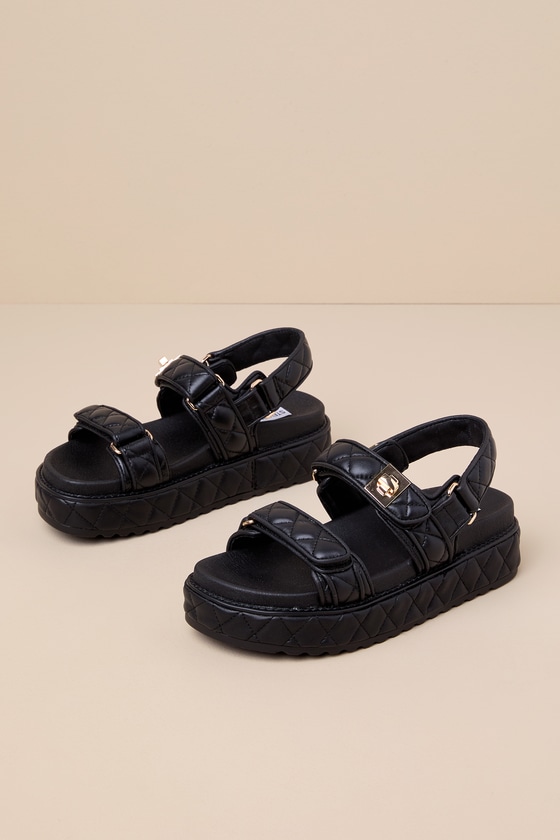 関税なし♪【Steve Madden】Big Mona Quilted★ キルトサンダル Big Mona Quilted Leather Footbed Sandal – Footnotes