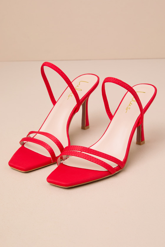 Manette Red Slingback High Heel Sandals 5