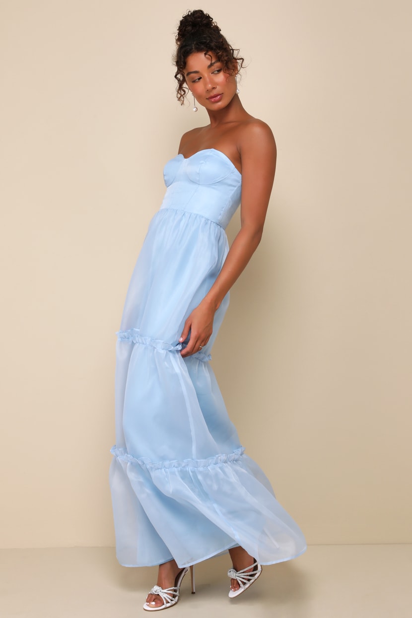 chinese dress ladies Lalia Teardrop Maxi Dress / Powder Blue | Meshki