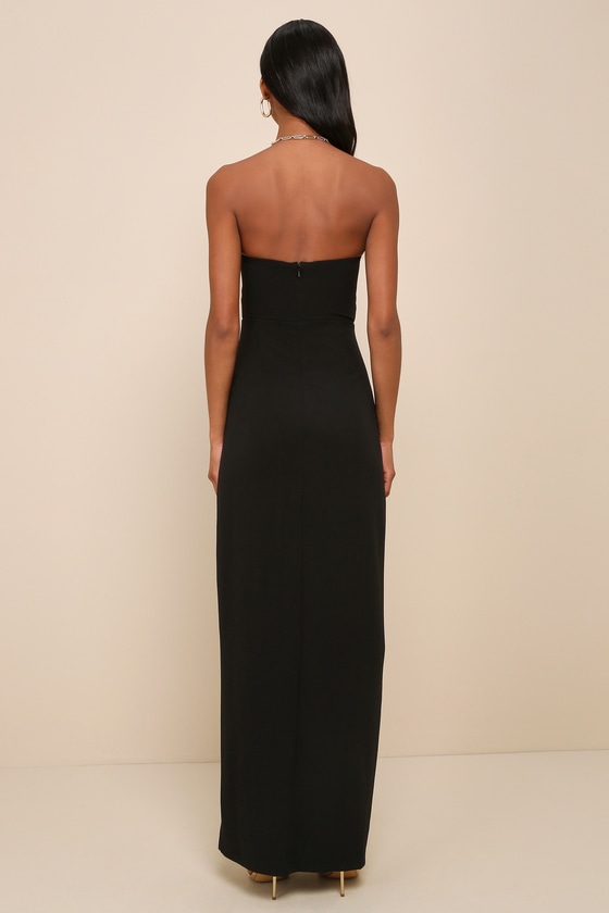 Extravagant Persona Black Strapless Cutout Column Maxi Dress 6