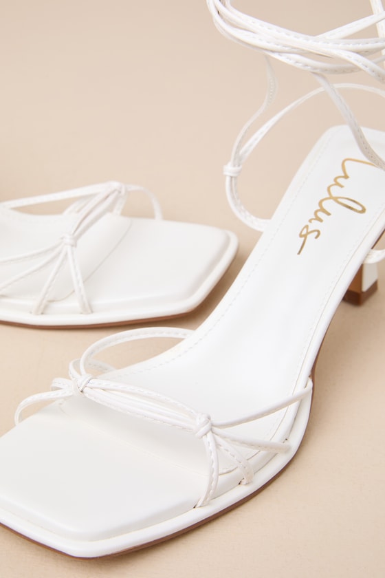 Shop Lulus Zylah White Strappy Lace-up High Heel Sandals