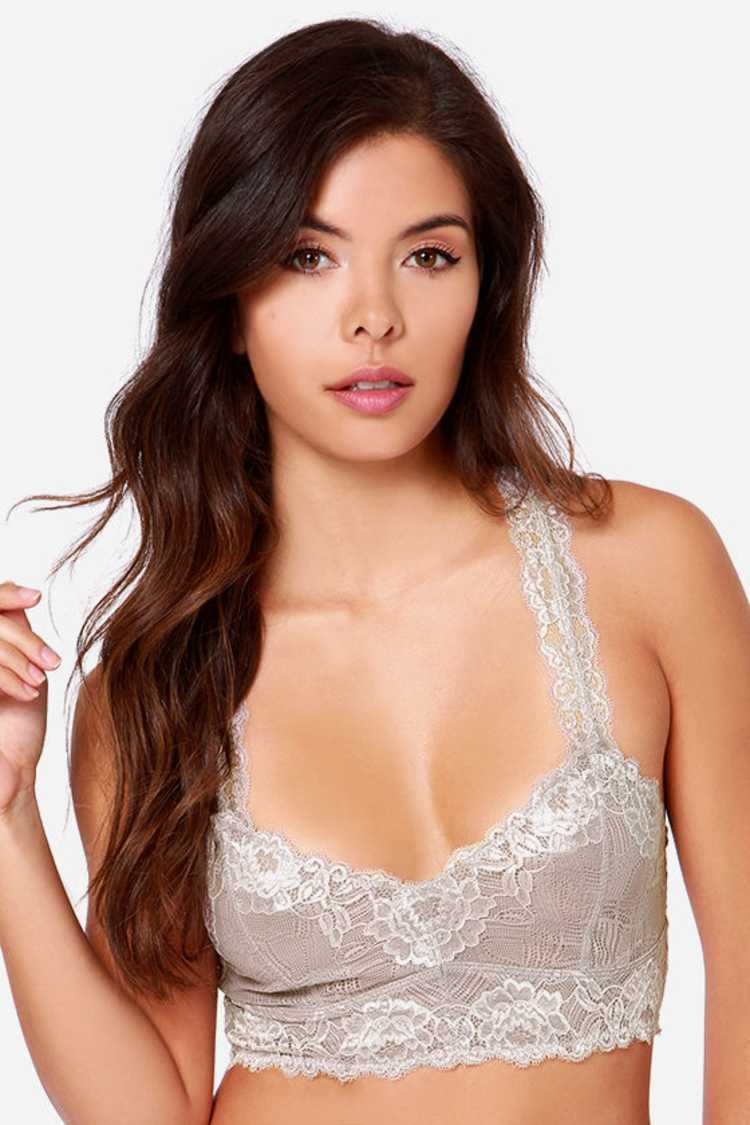 Sexy Grey Bra - Lace Bra - Lace Top - $25.00