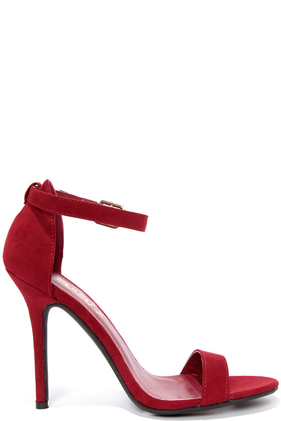 Sexy Single Strap Heels - Ankle Strap Heels - Red Heels - $22.00