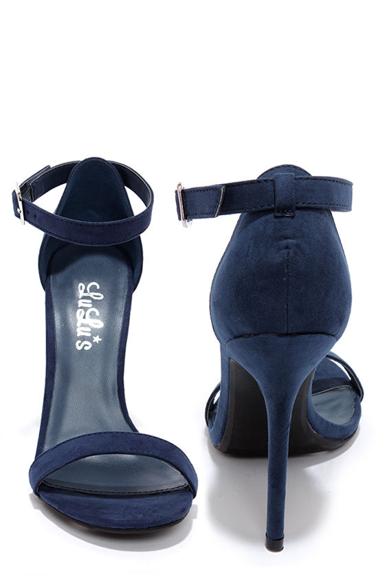 navy blue suede heels