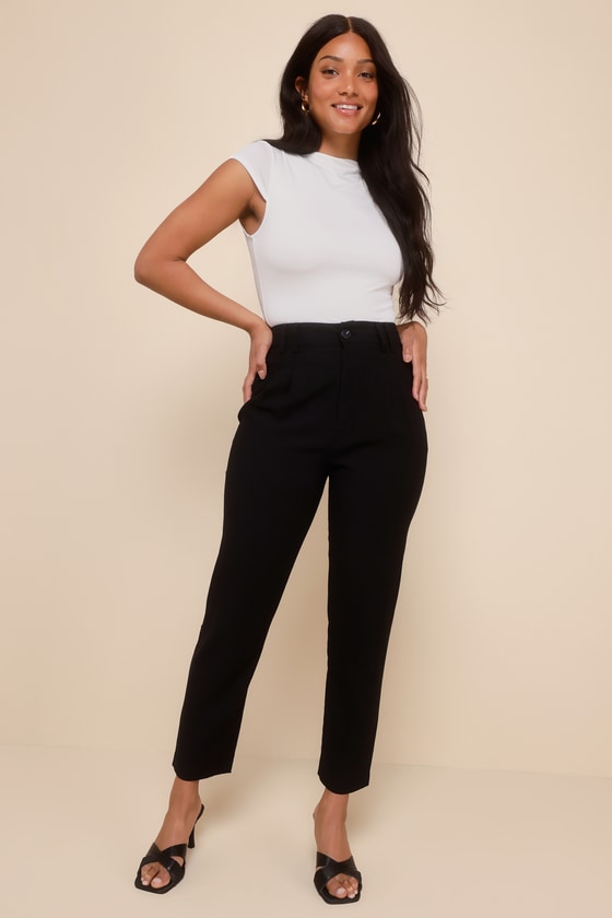 Strictly Business Black High Waisted Trouser Pants 8