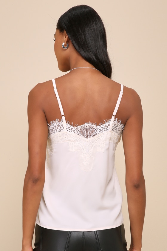 Maddox Pale Pink Satin Lace Cami 7
