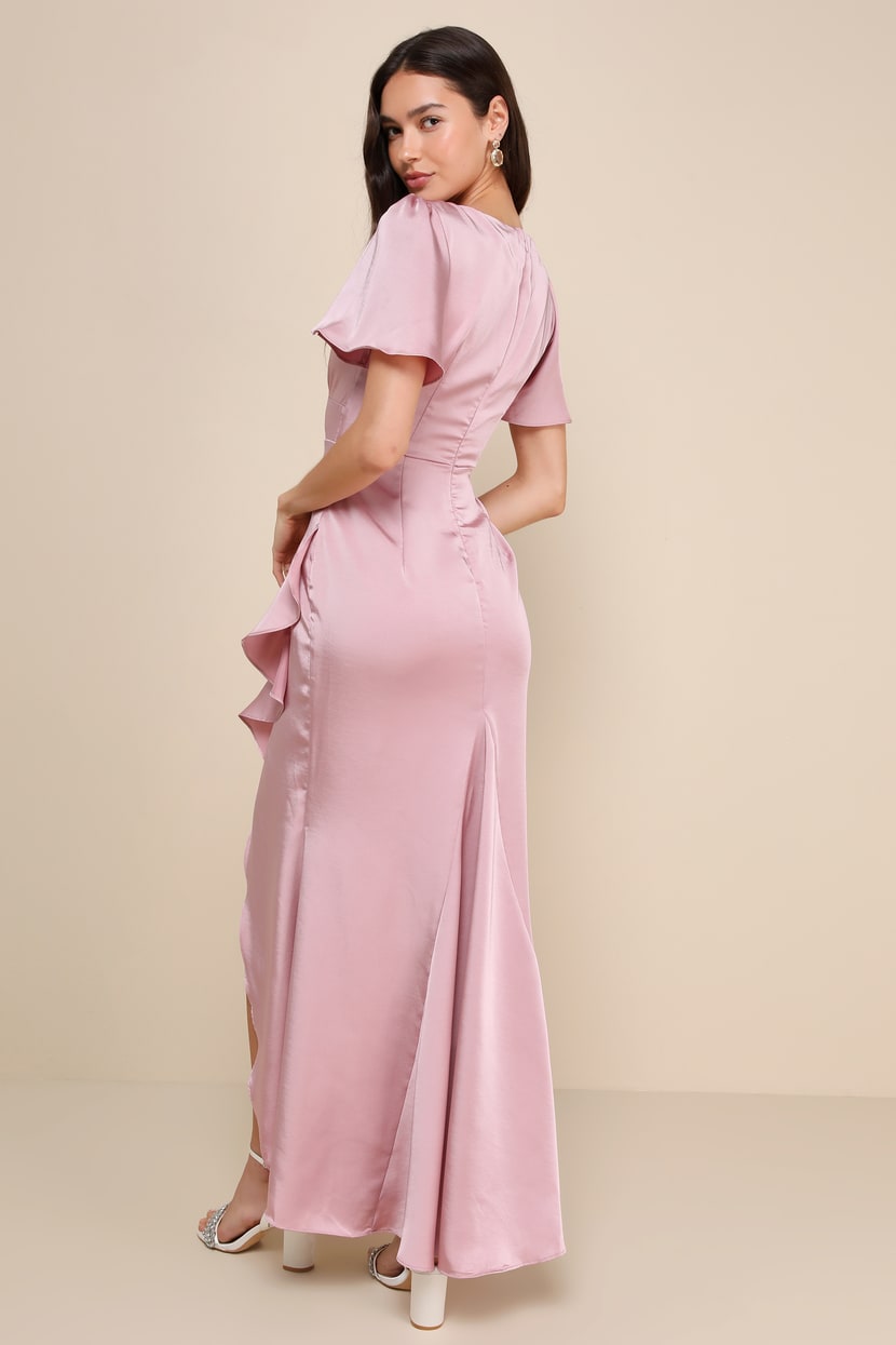chinese dress ladies Malta Mermaids Long Sleeve Maxi Dress Blush Pink main image 1