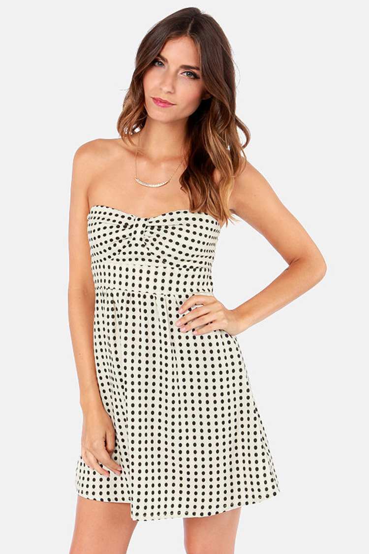 Roxy Bustin Out Dress - Cream Dress - Polka Dot Dress - $49.50 - Lulus