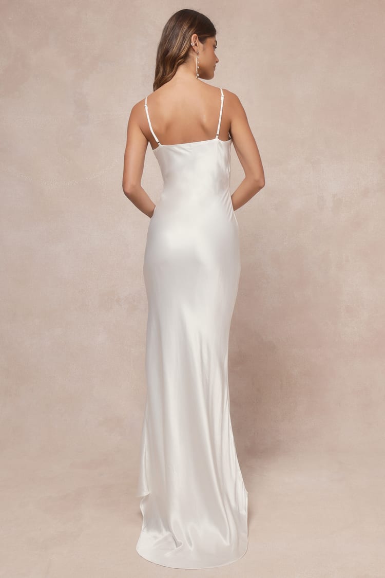 White Satin Maxi Dress - Button-Front Dress - Slip Maxi Dress - Lulus White Satin Maxi Dress - Button-Front Dress - Slip Maxi Dress - Lulus