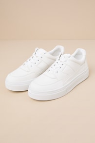 Janson White Flatform Lace-Up Sneakers