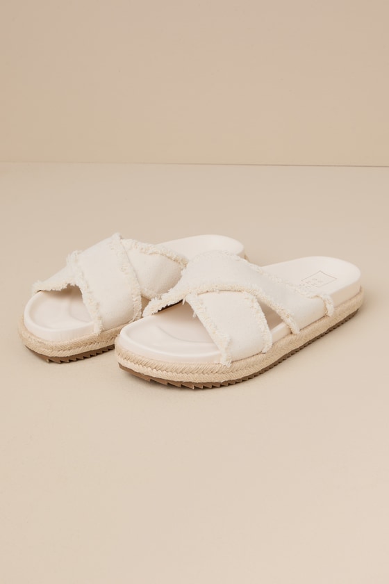 Shu Shop Courtney Bone Flatform Slide Sandals In White